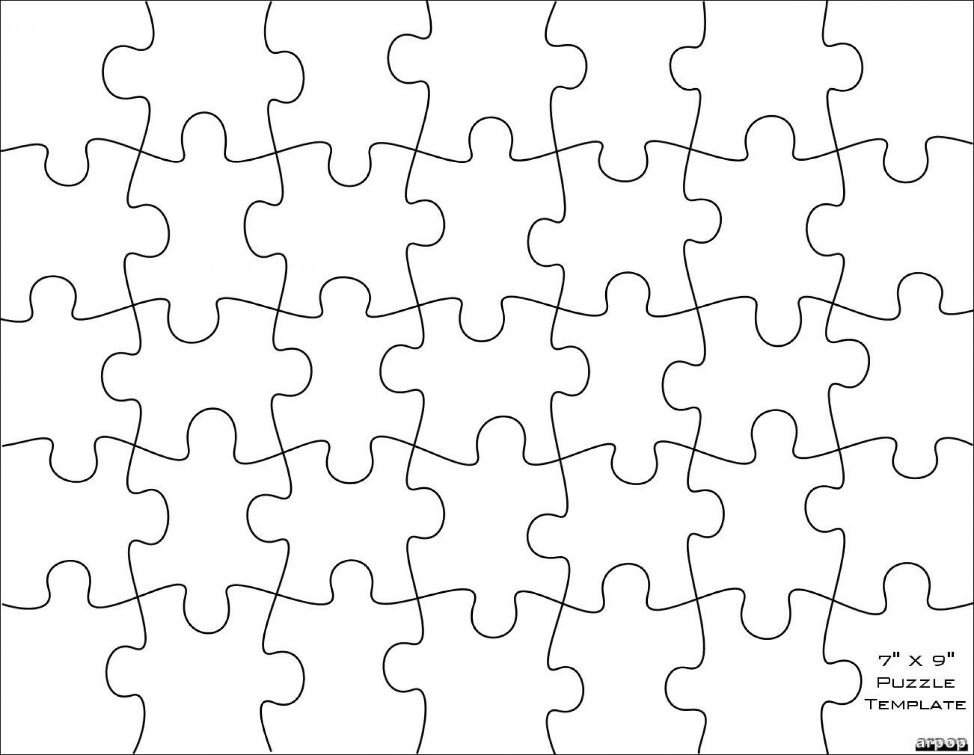 006 Jigsaw Puzzle Blank Template Twenty Pieces Simple Jig Saw - Printable Jigsaw Puzzle Generator