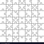 009 Jig Saw Puzzle Template Jigsaw White Blank Parts 7X7 Vector Best   Printable Jigsaw Puzzle Pdf