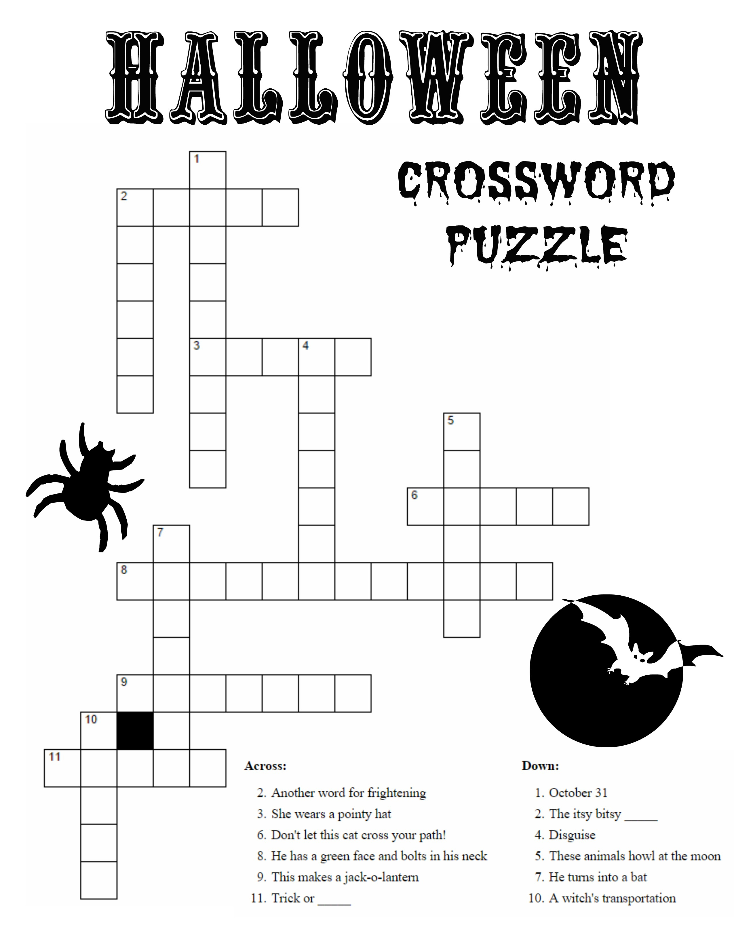 10 Best Photos Of Printable Halloween Word Puzzles - Halloween Word - Halloween Crossword Puzzles For Adults Printable