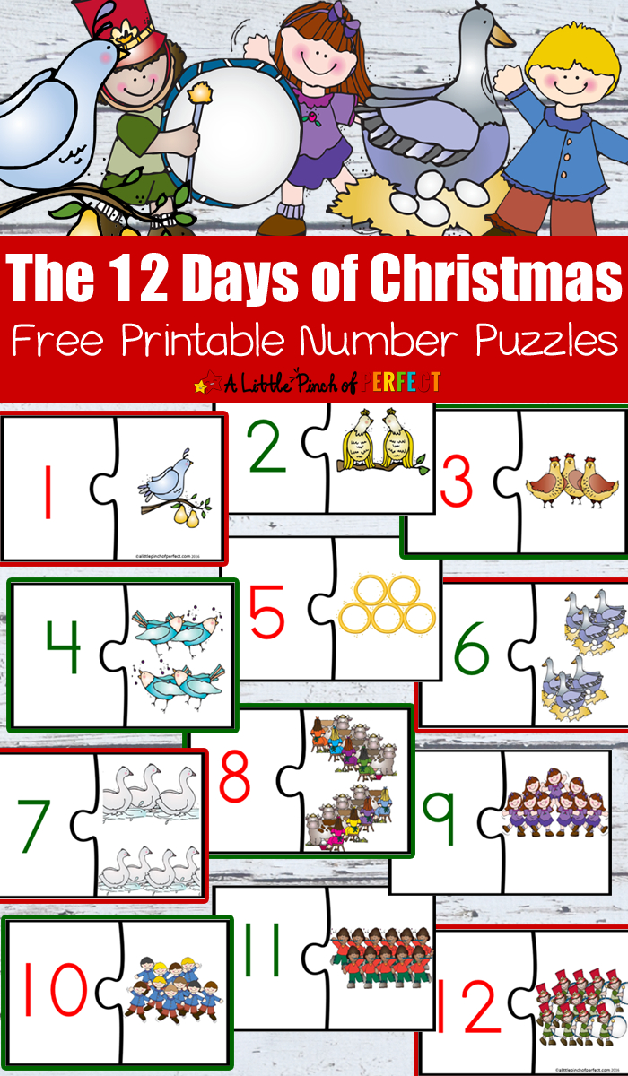 12 Days Of Christmas Free Printable Number Puzzles - - Printable Number Puzzles For Kindergarten