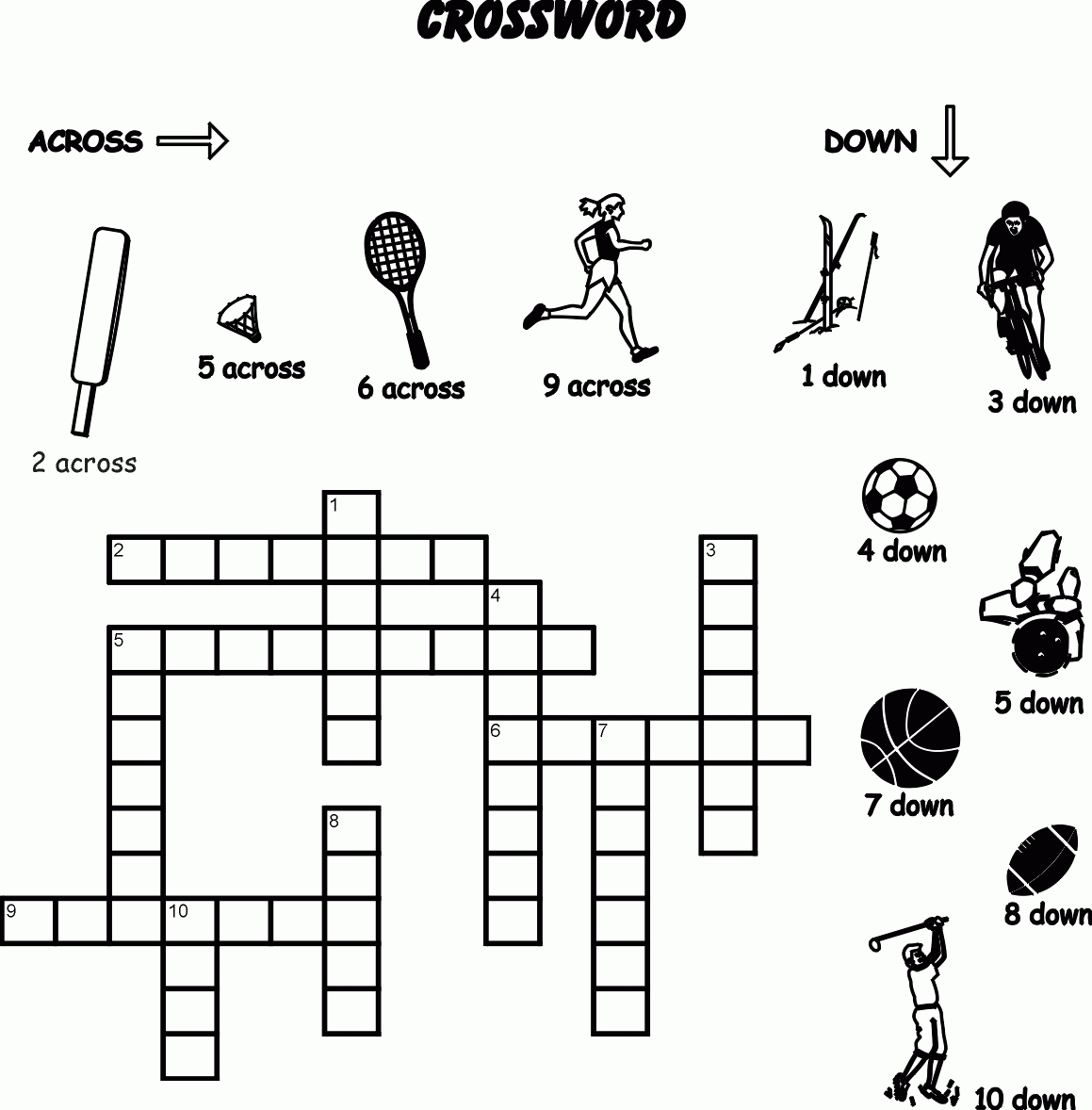 14 Sports Crossword Puzzles | Kittybabylove - Printable Sports Crossword Puzzles For Adults