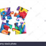 3D Rendering Of An Isolated Puzzle Pieces With Hairband Print On   Print On Puzzle