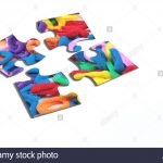 3D Rendering Of An Isolated Puzzle Pieces With Hairband Print On   Print On Puzzle