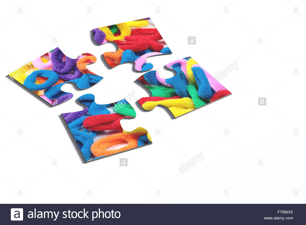 3D Rendering Of An Isolated Puzzle Pieces With Hairband Print On - Print On Puzzle
