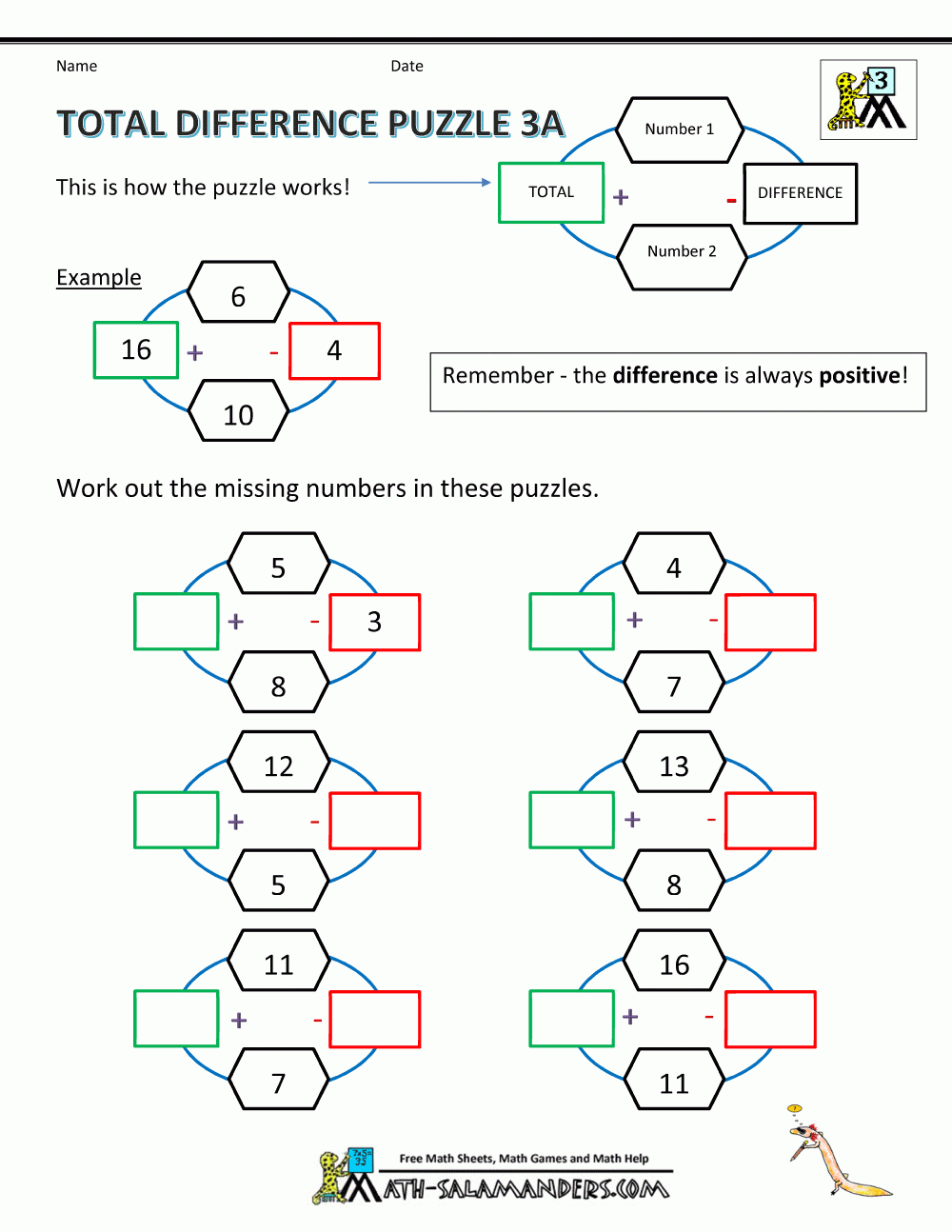 3Rd-Grade-Math-Puzzles-Total-Difference-Puzzle-3A.gif (1000×1294 - Printable Math Puzzles 3Rd Grade