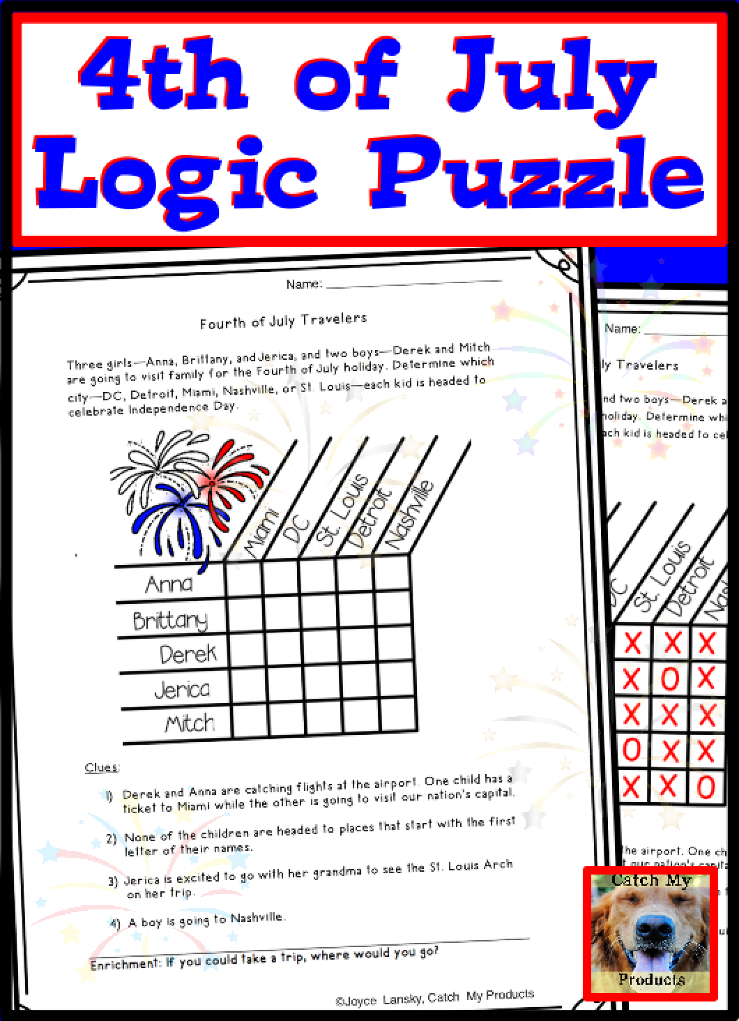 4Th Of July Logic Puzzle For Gifted Talented Or Bright Students - Printable Puzzles For Gifted Students