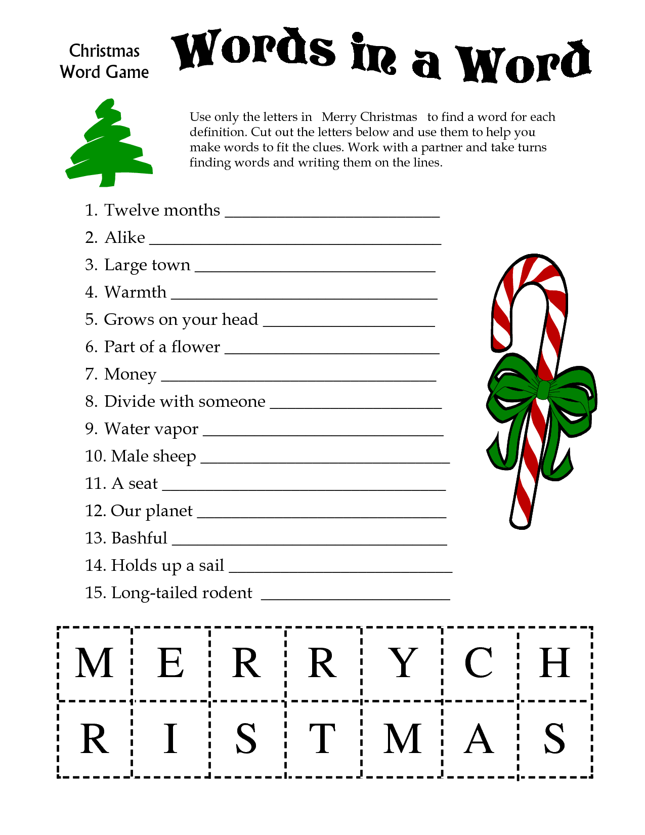 5 Images Of Free Printable Christmas Word Games | Printablee - Printable Christmas Puzzle Games