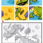 6 Piece Jigsaw Puzzle With A Dragon | Free Printable Puzzle Games   Printable Dragon Puzzle