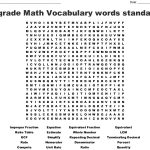 6Th Grade Math Vocabulary Words Standard 6.ns. 1 4 & 6.rp. 1 3 Word   Printable Crossword For Grade 6