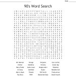 90's Word Search   Wordmint   90S Crossword Puzzle Printable