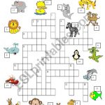 A Crossword Puzzle On Animals. Answer Key Included. Hope You Like It   Animal Crossword Puzzle Printable