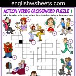 Action Verbs Esl Printable Crossword Puzzle Worksheets For Kids   Printable Lexicon Puzzles