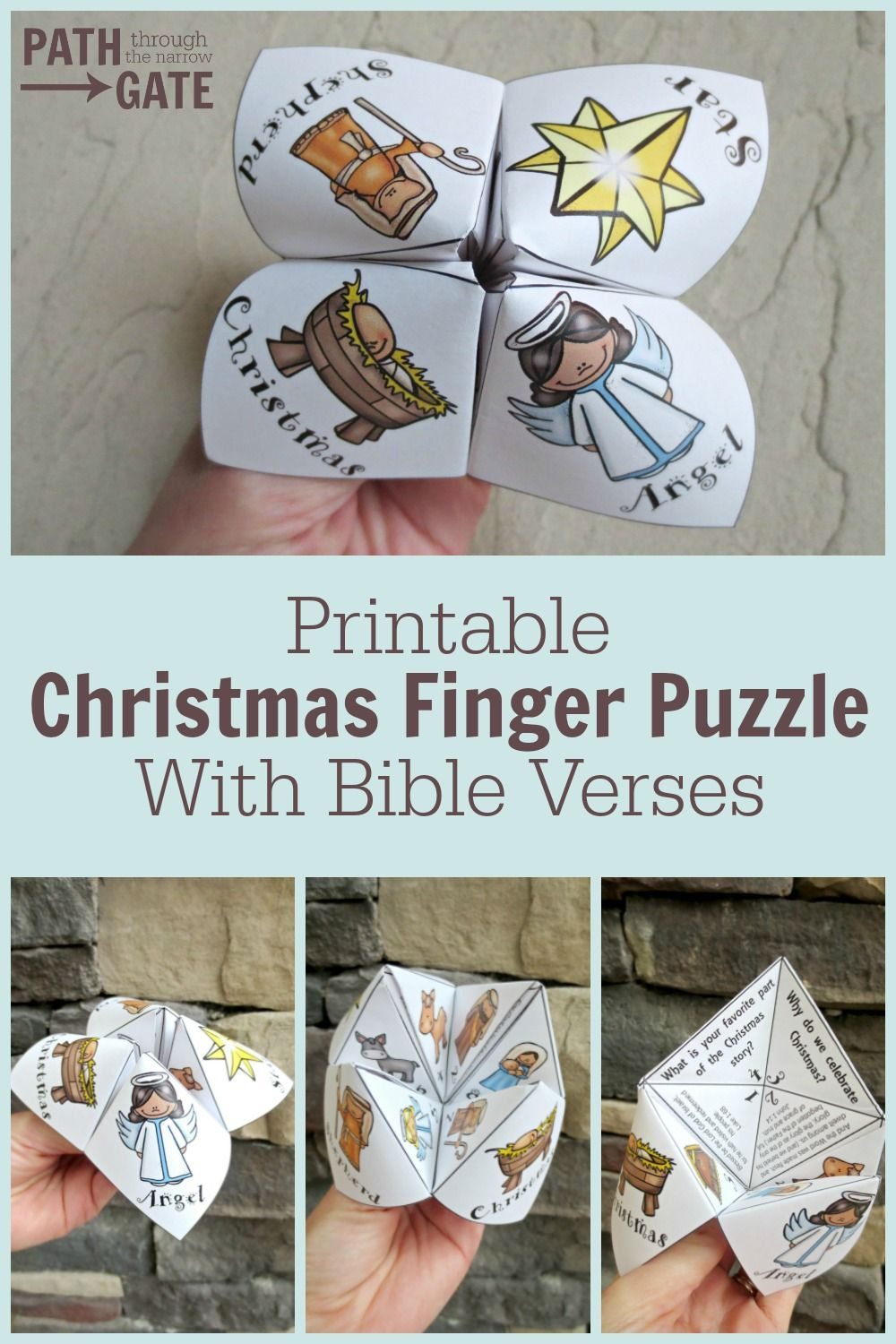 Adorable Printable Christmas Finger Puzzle With Bible Verses - These - Printable Finger Puzzle