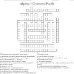 Algebra 1 Crossword Puzzle Crossword   Wordmint   Algebra Crossword Puzzle Printable