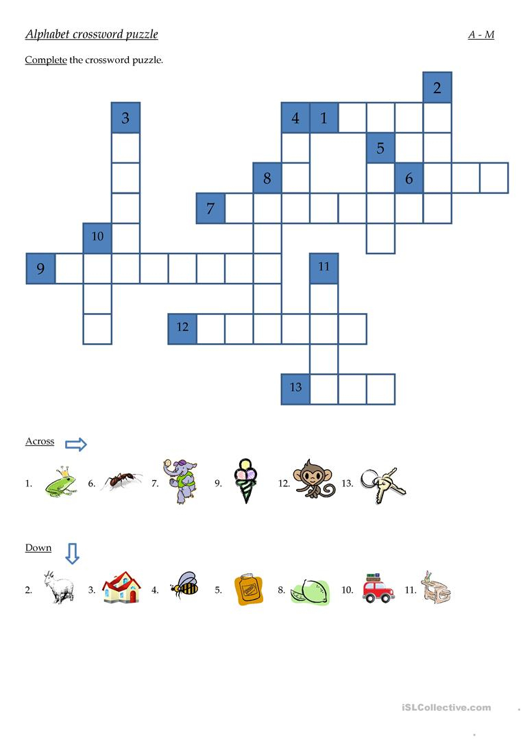 Alphabet Crossword Puzzle Worksheet - Free Esl Printable Worksheets - Printable Puzzle Alphabet