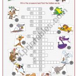 Animals Crossword Puzzle   Esl Worksheetkissnetothedit   Animal Crossword Puzzle Printable