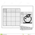 Apple. Black And White Japanese Crossword With Answer. Nonogram   Printable Japanese Crosswords