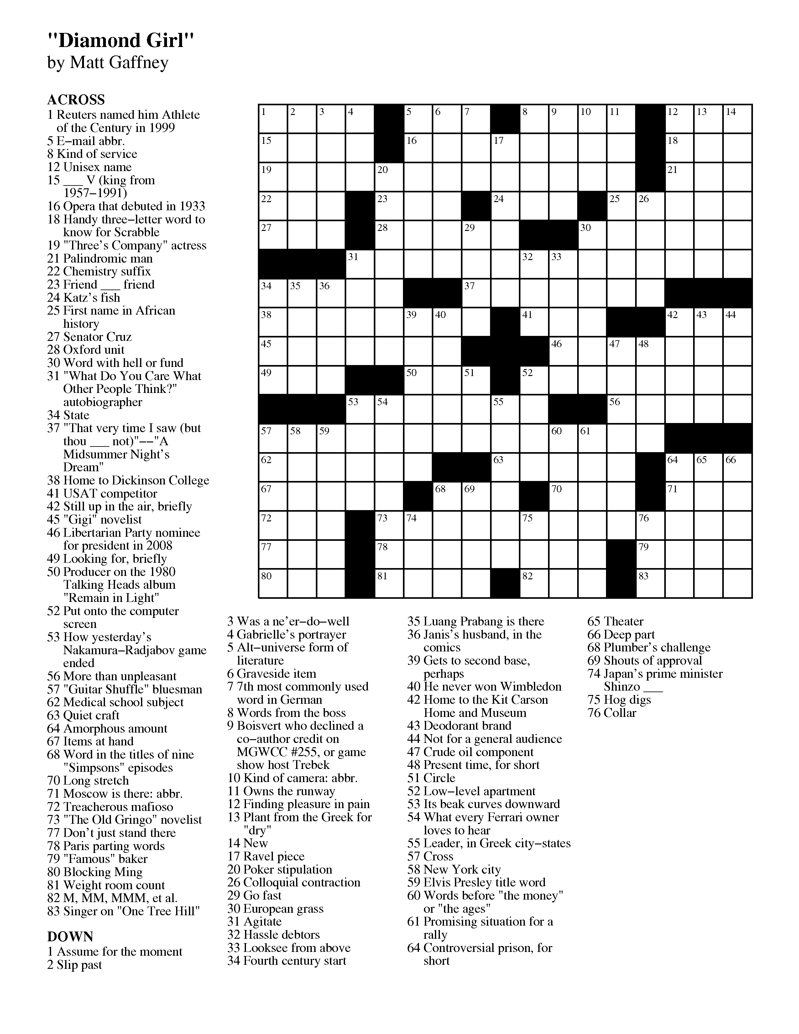 Free Daily Printable Crossword Puzzles Printable Templates