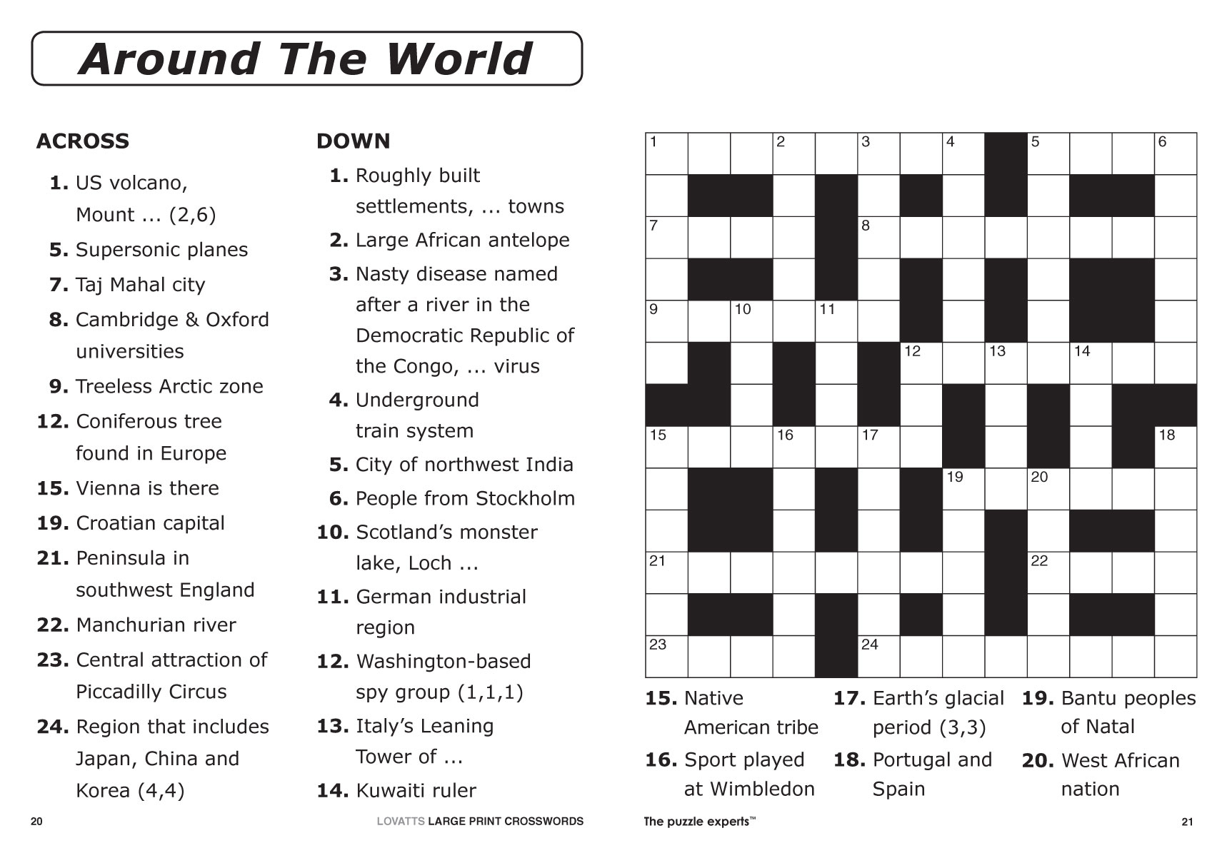 Australian Crossword Puzzles To Print Large Print Crosswords 2 - Printable Crossword Puzzles Australia
