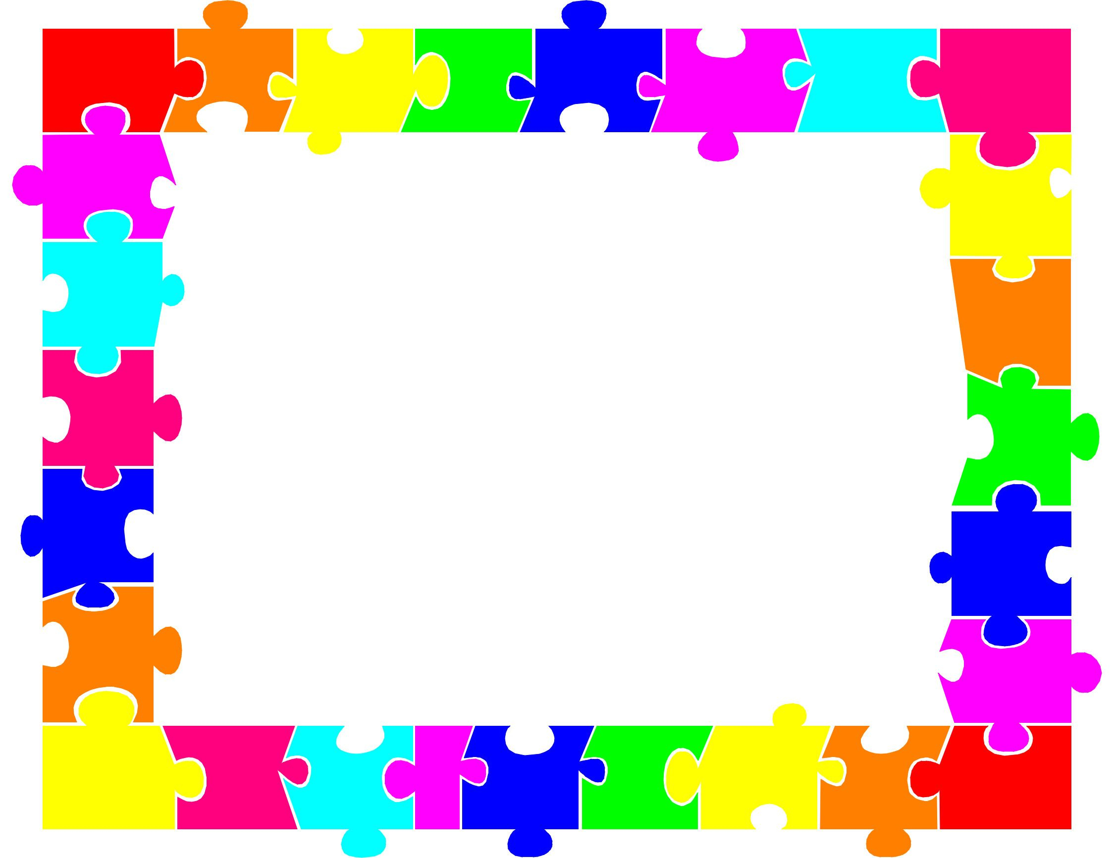 Autism Puzzle Piece Border Clip Art | Clip Art | Printable Border - Printable Autism Puzzle Piece