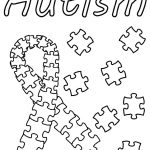 Autism Puzzle Piece Ribbon Coloring Page | Etsy   Printable Puzzle Piece Autism
