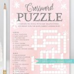 Baby Shower Crossword Puzzle Game . Baby It's Cold Outside Girl   Printable Baby Shower Crossword Puzzle