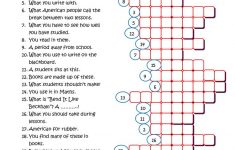 Back To School Crossword Worksheet – Free Esl Printable Worksheets – Printable Crossword Puzzles Elementary School
