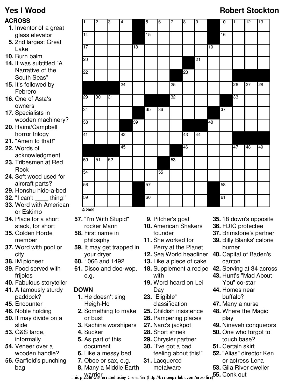 Easy Printable Crossword Puzzles For Seniors With Answers Image