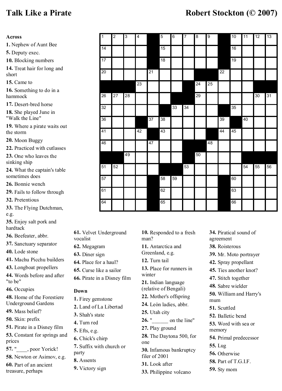 Beekeeper Crosswords - February Crossword Puzzle Printable