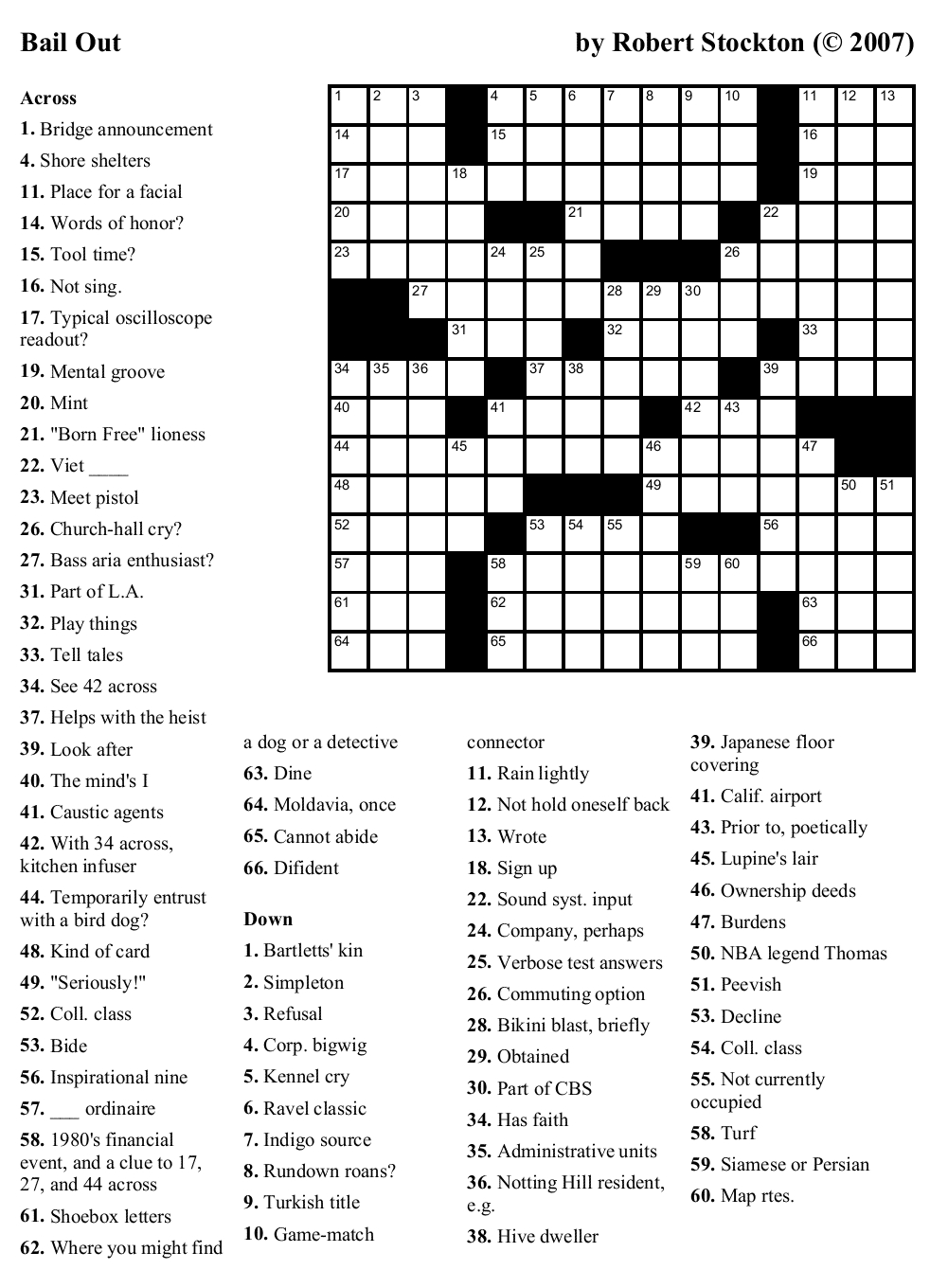 Beekeeper Crosswords - Free Printable Crossword Puzzle #7 Answers