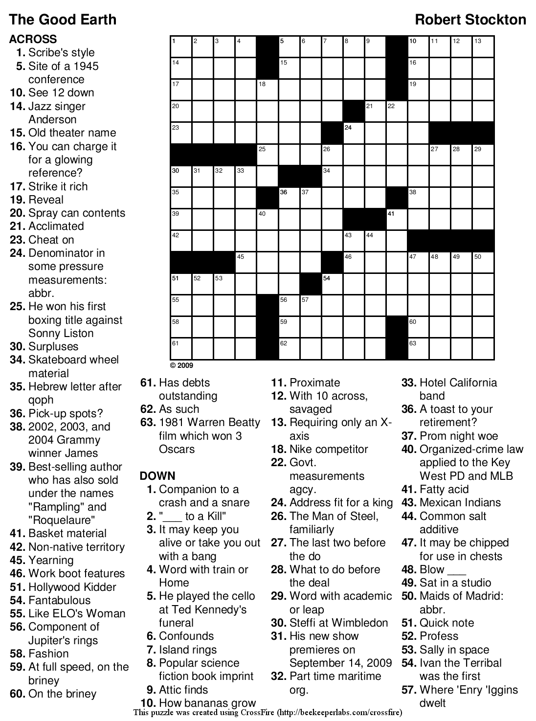 Printable Crossword Puzzle Difficult Printable Crossword Puzzles