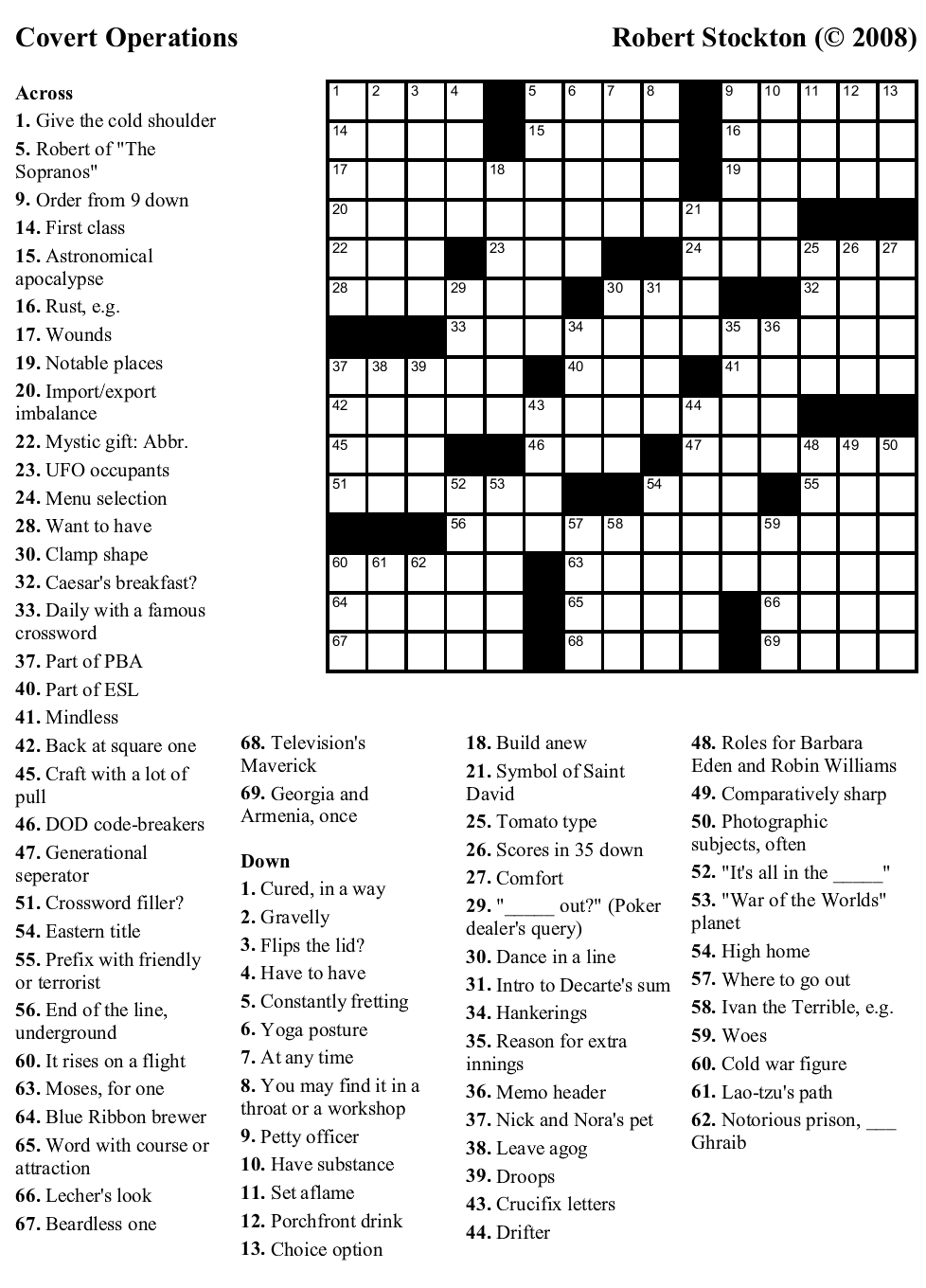 Beekeeper Crosswords - Printable Dirty Crossword Puzzles