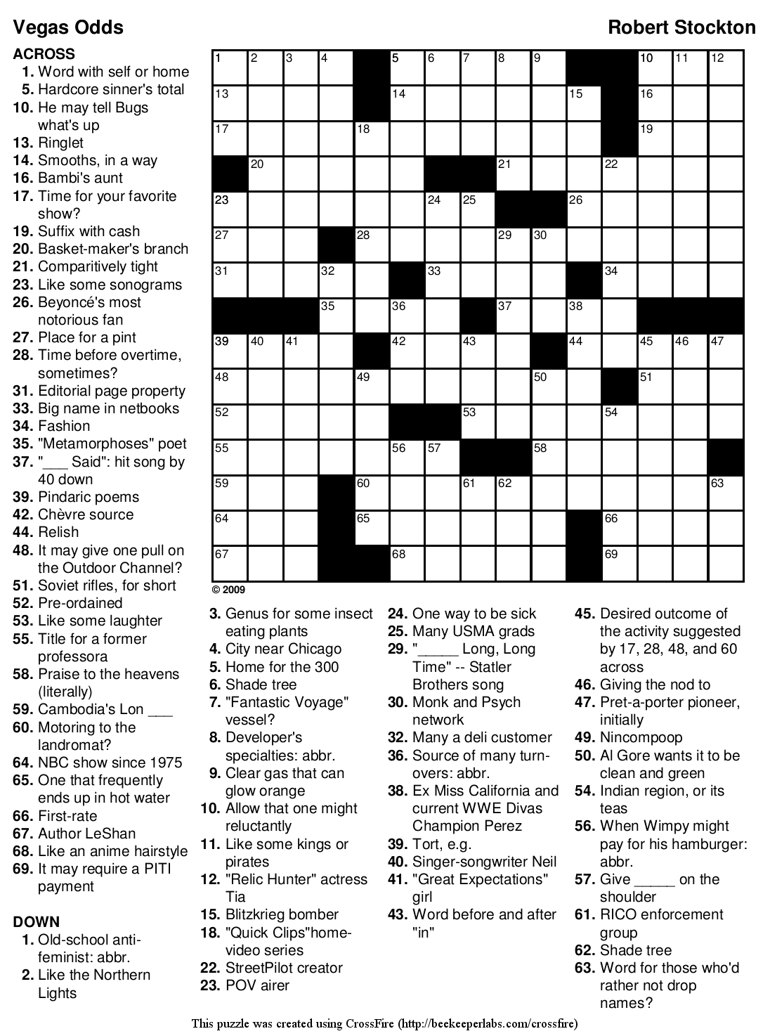 Beekeeper Crosswords - Printable Puzzles Difficult