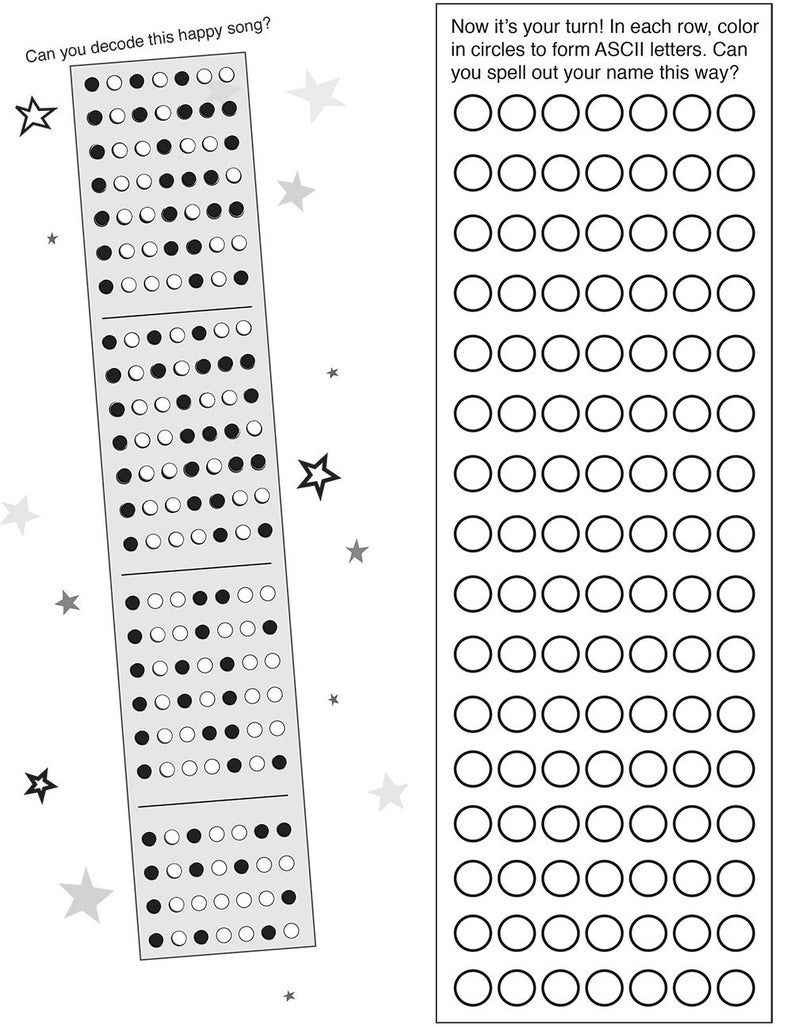 Binary Code Free Printable Activity Pages | Etsy - Printable Binary Puzzles
