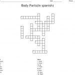 Body Parts(In Spanish) Crossword   Wordmint   Crossword Puzzle Printable In Spanish
