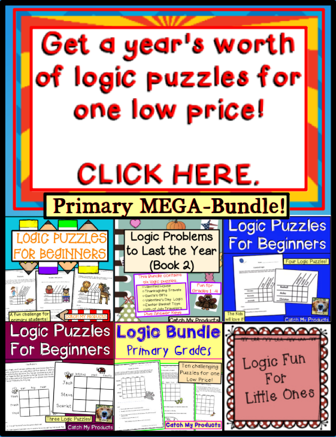 Brain Teasers Logic Puzzles : Primary Mega-Bundle Gifted And - Printable Puzzles For Gifted Students