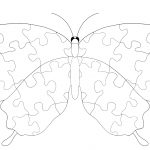 Butterfly With Jigsaw Puzzle Pattern Coloring Page | Free Printable   Printable Puzzle Coloring Pages