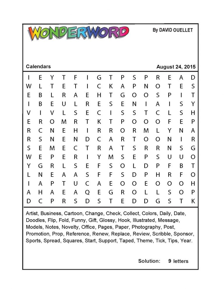 Calendars Printable Wonderword Puzzles Printable Crossword Puzzles