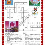 Canada   Crossword   Esl Worksheetildibildi   Printable Canadian Crossword