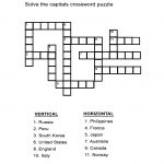 Capital Cities Quiz: Fill In The Country's Capital In The Crossword   Free Printable Italian Crossword Puzzles