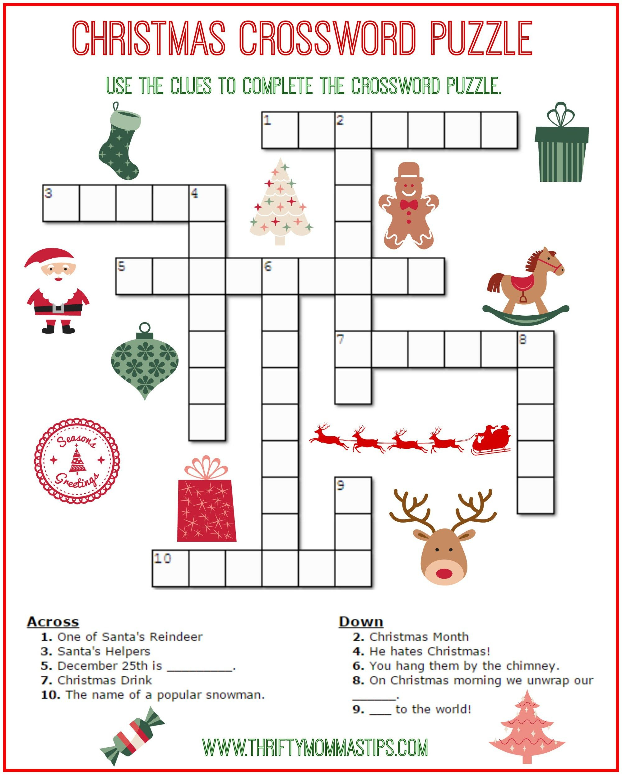 Christmas Crossword Puzzle Printable - Thrifty Momma&amp;#039;s Tips - Printable Christmas Logic Puzzle