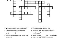Christmas Crossword Puzzle Printable With Answers