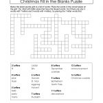 Christmas Printable Puzzle. Free Fill In The Blanks. | Christmas   Blank Crossword Puzzle Printable