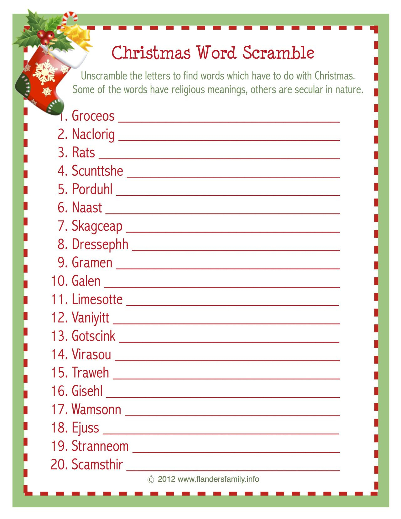 Christmas-Word-Scramble-Full-Page-Version | Party Hard | Christmas - Printable Christmas Word Puzzle