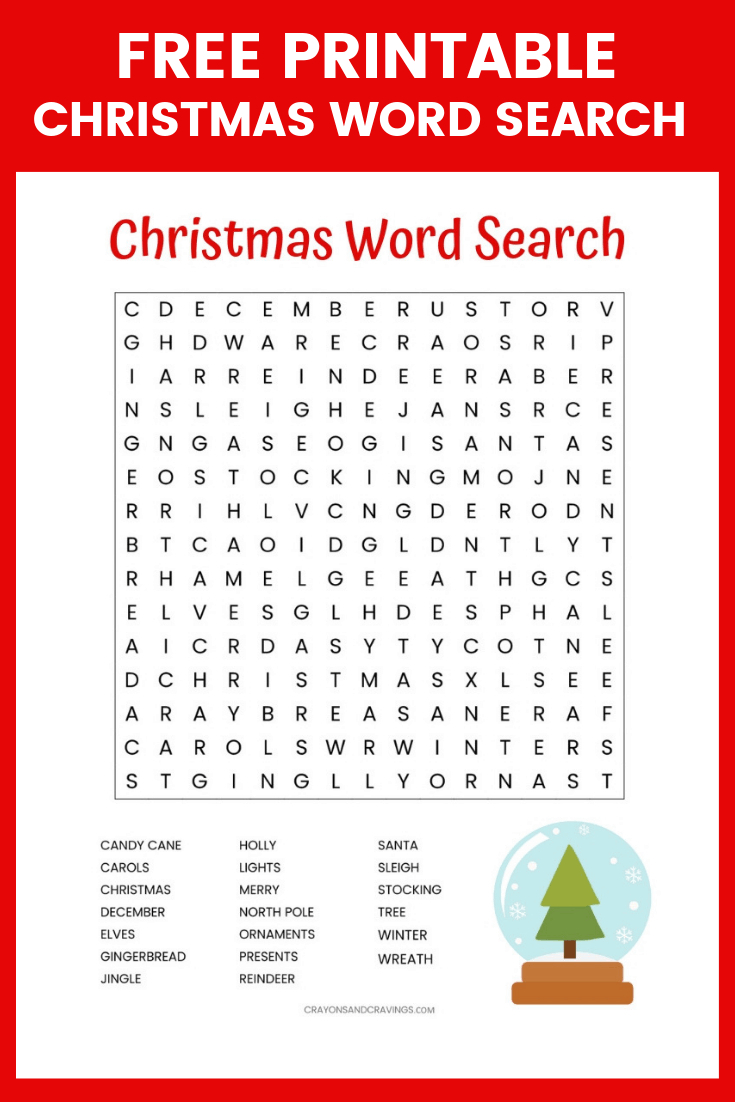 Christmas Word Search Free Printable For Kids Or Adults - Free - Free Printable Christmas Crossword Puzzles For Adults
