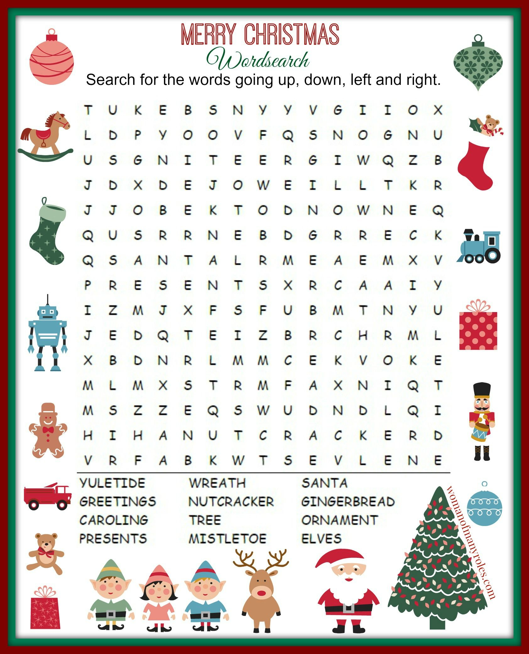 Christmas Word Search Free Printable For Kids Or Adults - Free - Printable Holiday Puzzles For Adults