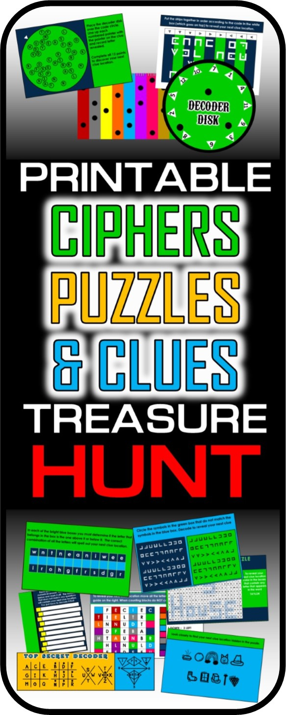 Ciphers, Puzzles, And Codes Treasure Hunt - Printable Decoder Puzzles