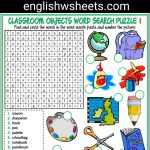 Classroom Objects Esl Printable Word Search Puzzle Worksheets For   Printable Lexicon Puzzles