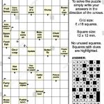 Clues In Squares Crossword Puzzle, Or… Stock Photo 270686282   Printable Arrow Crossword Puzzles For Free