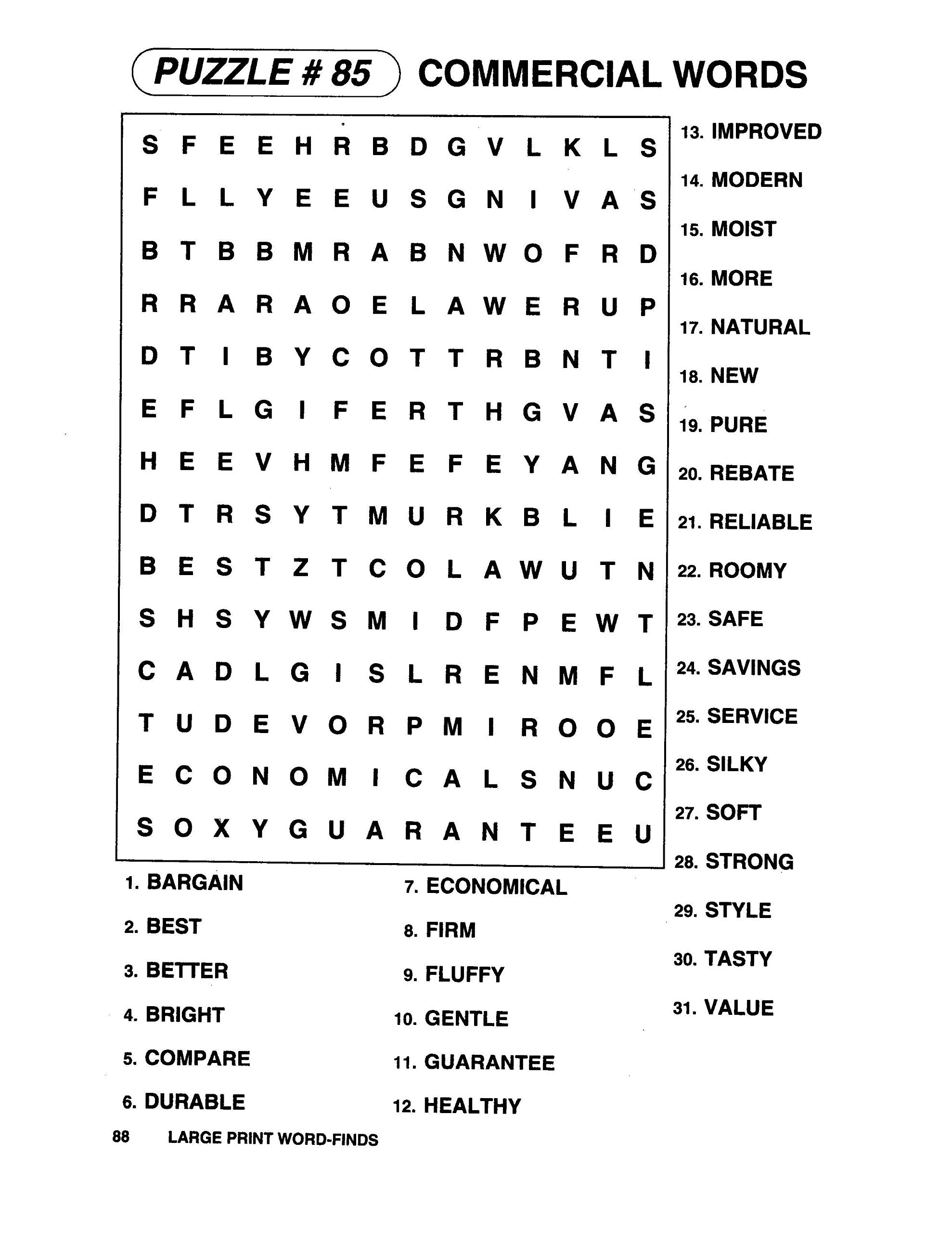 Free Word Search Printables For Adults